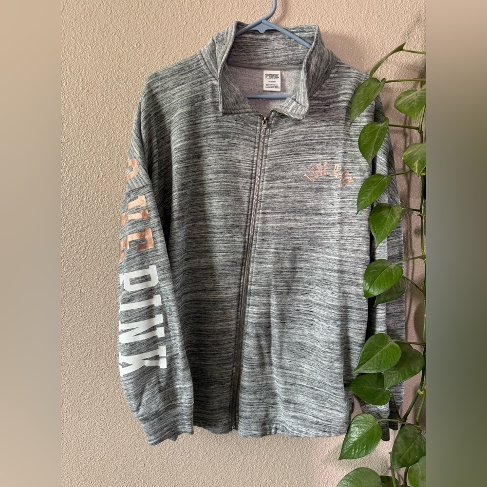 Victoria’s Secret Pink Varsity Oversized Full Zip Sweatshirt